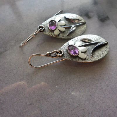 Caravanas Flor Retro Tridimensional