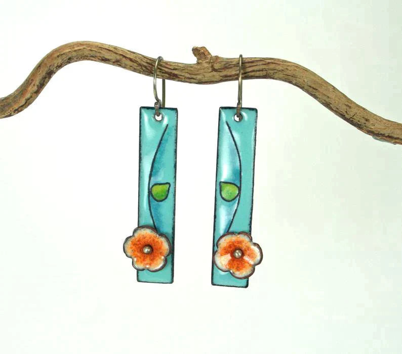 Caravanas de Esmalte Floral
