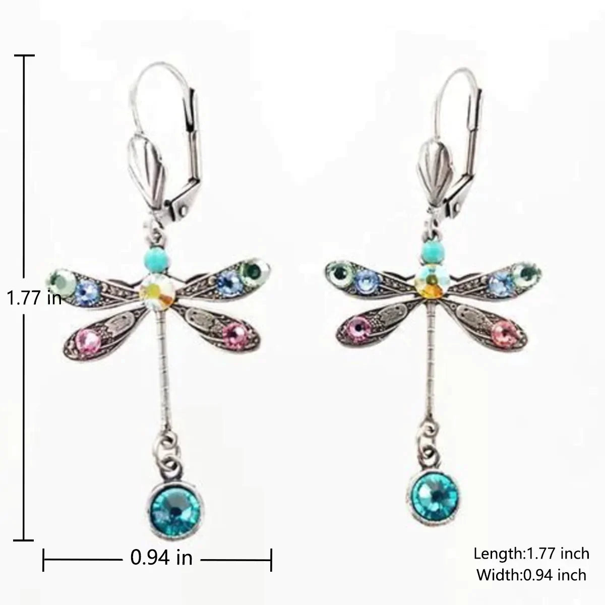 Elegantes Caravanas Libélula Tallada