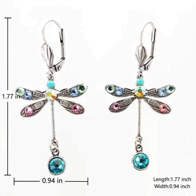 Elegantes Caravanas Libélula Tallada
