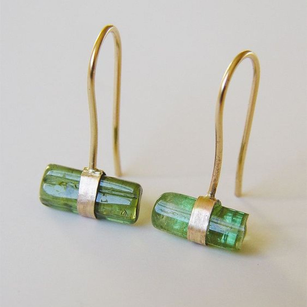 Caravanas Cristal Verde Vintage