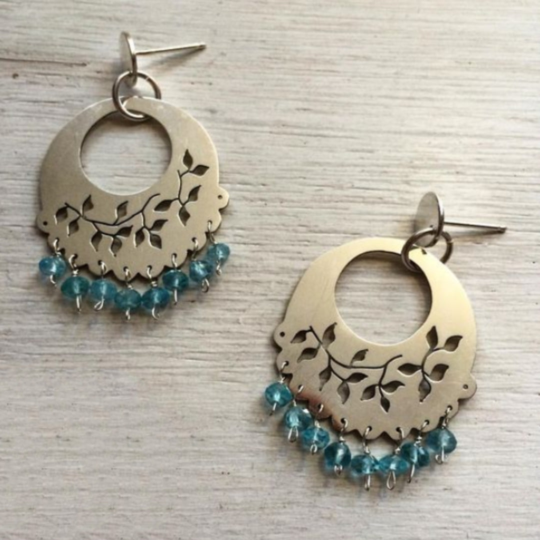 Caravanas con Cristales Azules Vintage