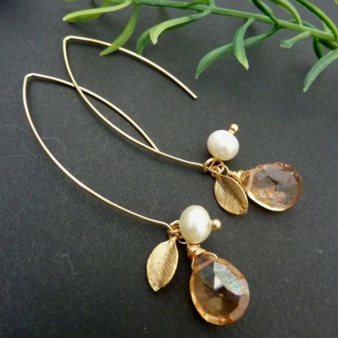 Caravanas Cristal Naranja Vintage