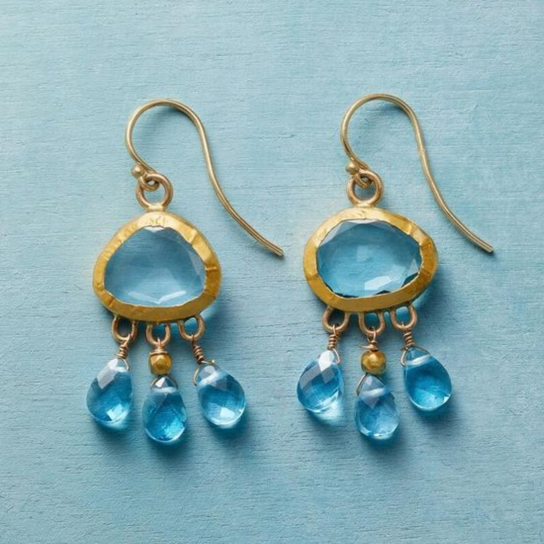 Caravanas Cristales Azules Vintage