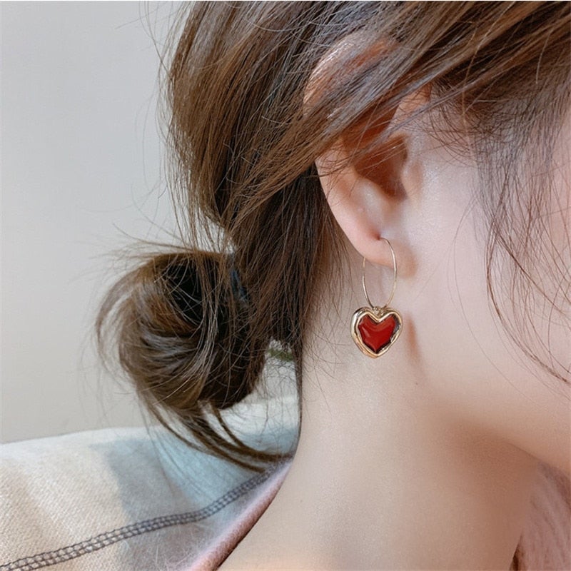 Caravanas Corazoncitos Rojos