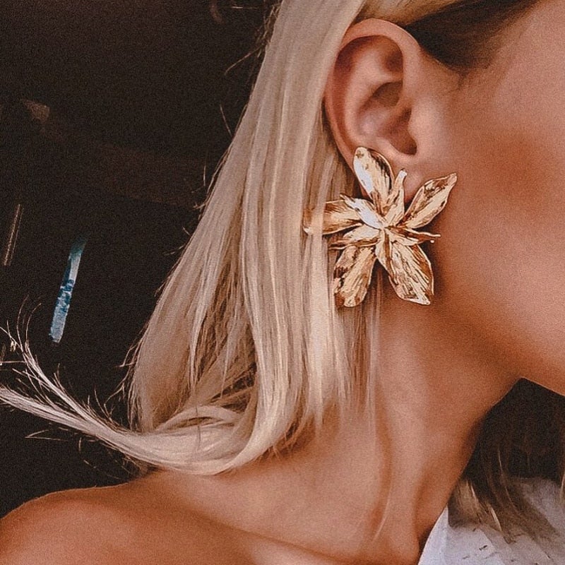 Caravanas Flores de la Suerte en Oro