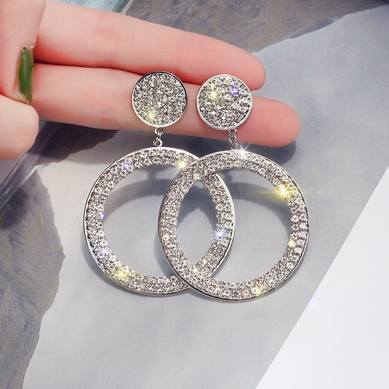 Caravanas de Circonita en Oro y Plata