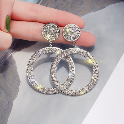 Caravanas de Circonita en Oro y Plata