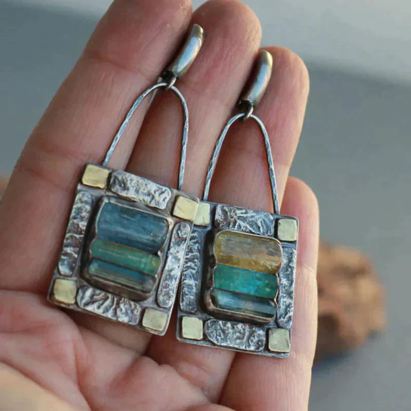 Caravanas Cristal Verde Azul
