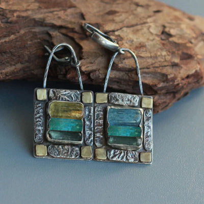 Caravanas Cristal Verde Azul