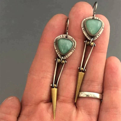Caravanas Boho Étnicos de Resina Verde
