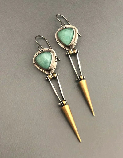 Caravanas Boho Étnicos de Resina Verde