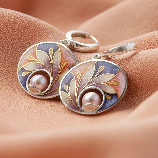 Caravanas Vintage Acrílicos con Perlas