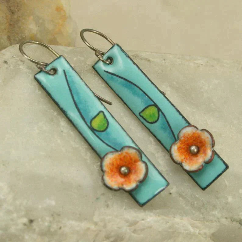 Caravanas de Esmalte Floral