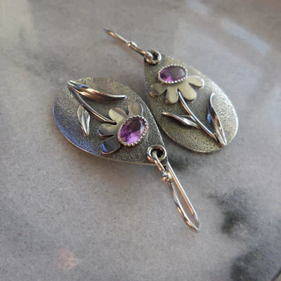 Caravanas Flor Retro Tridimensional