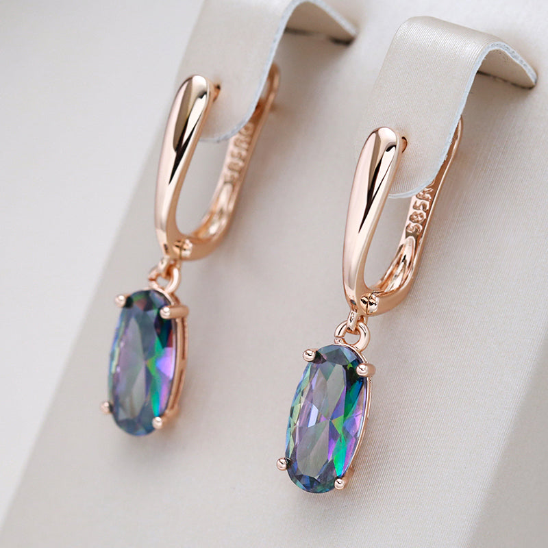 Caravanas Elegantes con Cristal Multicolor