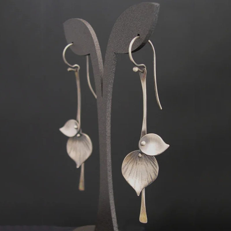 Caravanas Vintage de Hoja en Plata