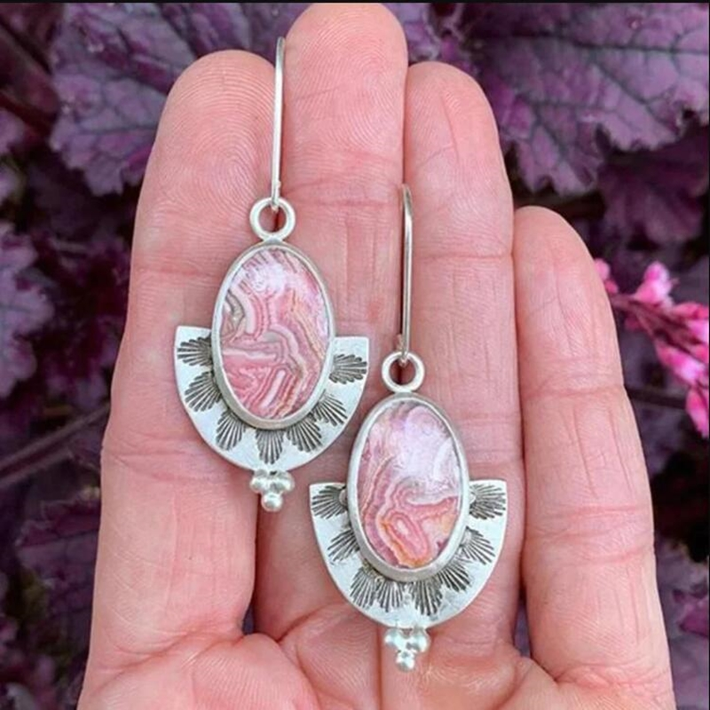 Caravanas de Piedra Rosa Vintage