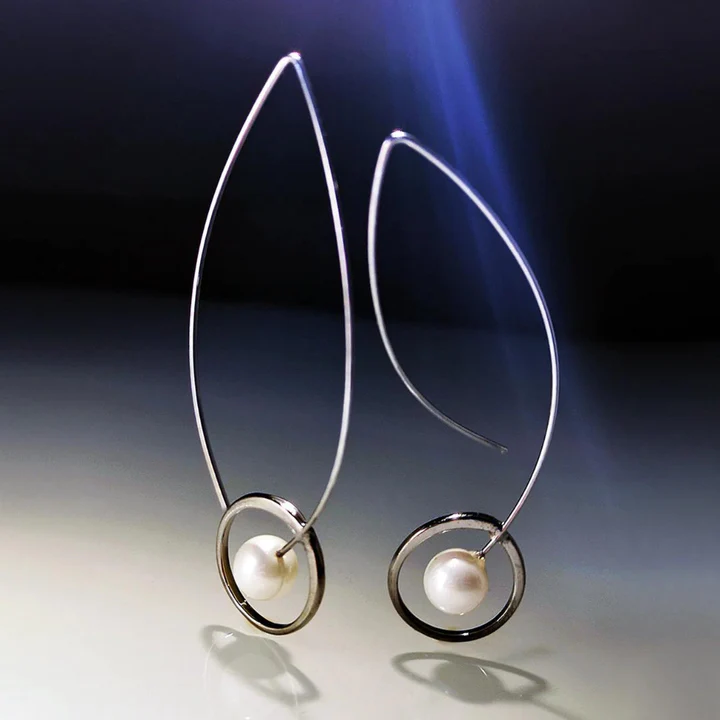 Caravanas Vintage con Perlas en Plata
