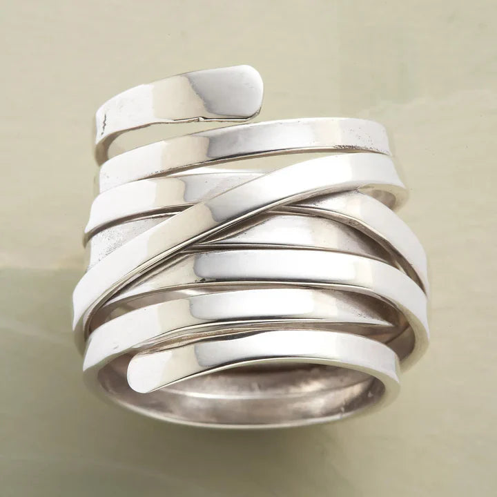 Anillo Multicapa Vintage en Plata