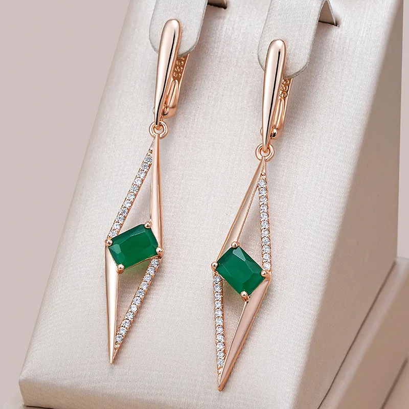 Caravanas Colgantes Verdes Brillantes