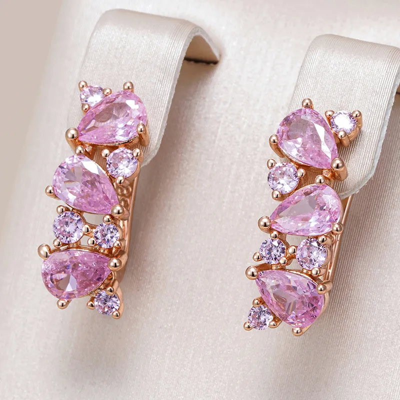 Caravanas Elegantes con Cristales Rosa