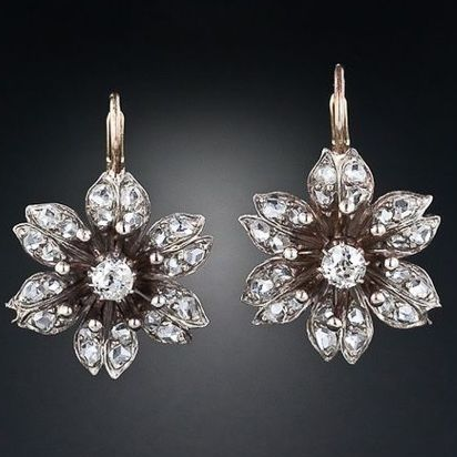 Caravanas Flor de Cristal Vintage
