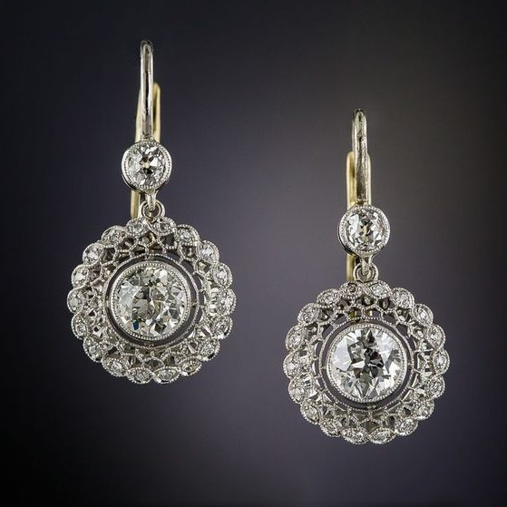 Caravanas de Mandala con Circonitas Vintage