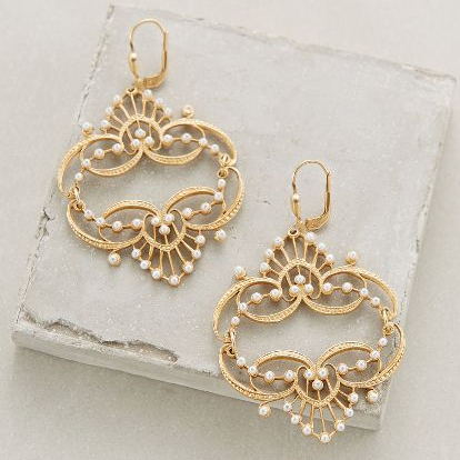 Caravanas Mandala en Oro con Perlas Vintage