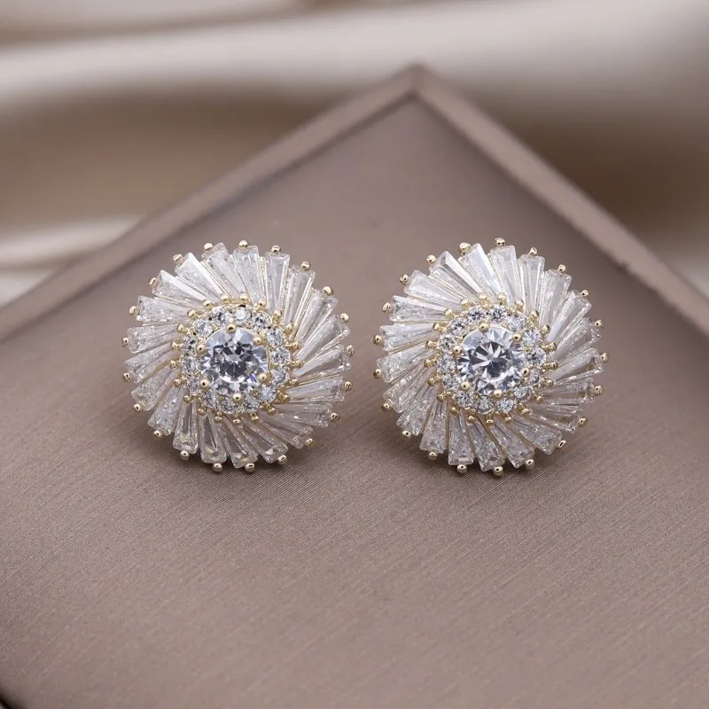 Elegantes Caravanas Espiral Brillantes