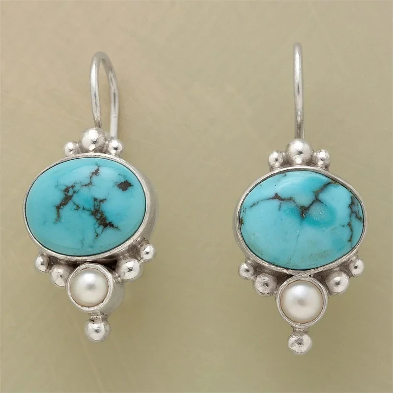 Caravanas Vintage Piedra Azul