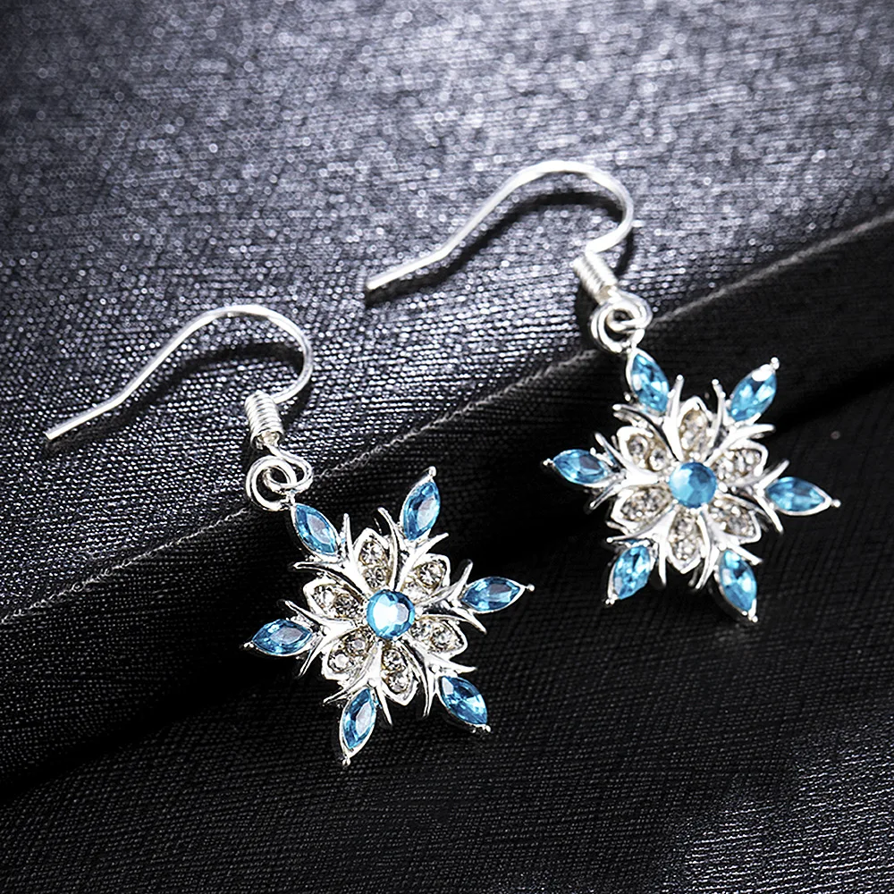 Caravanas Estrellas Vintage de Cristal Azul