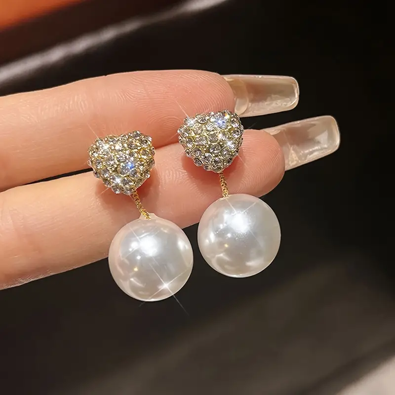 Caravanas Brillo con Perla Elegantes