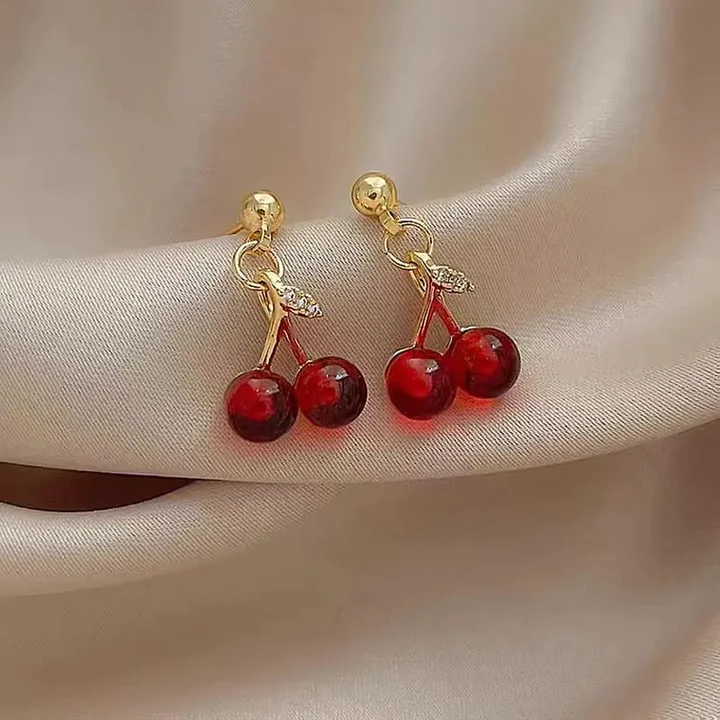 Caravanas Cerezas de Cristal Elegantes