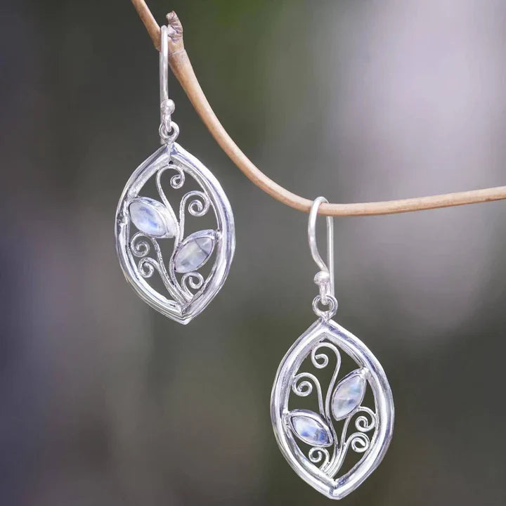 Caravanas Hiedra Circonita en Plata