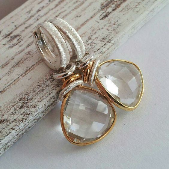 Caravanas Cristal Blanco Vintage