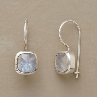 Caravanas Cristal Lunar Cuadrado Vintage