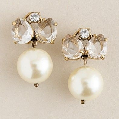 Caravanas de Pajarita con Perlas Vintage