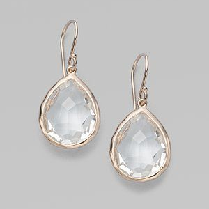 Caravanas Gota Cristal Blanco Vintage