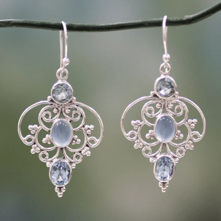 Caravanas Cristal Mandala Lunar Vintage
