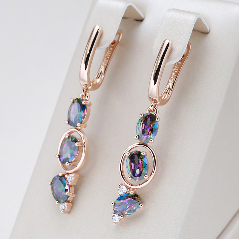 Caravanas con Cristales Multicolores en Oro