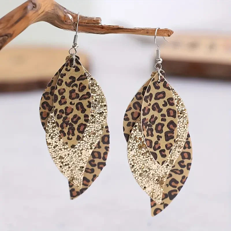 Caravanas Hoja Leopardo Vintage