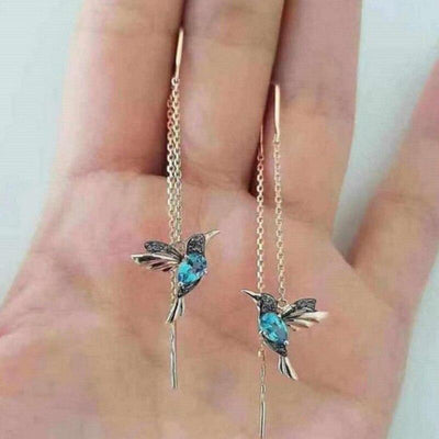 Caravanas Colibrí en Esmalte y Circonitas