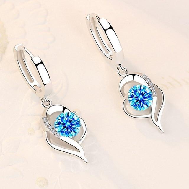 Caravanas Florales de Plata 925 y Circonita Incrustada
