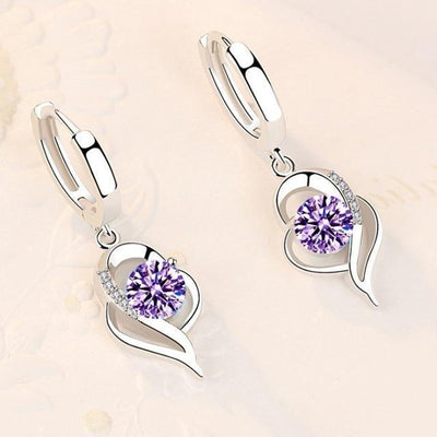 Caravanas Florales de Plata 925 y Circonita Incrustada