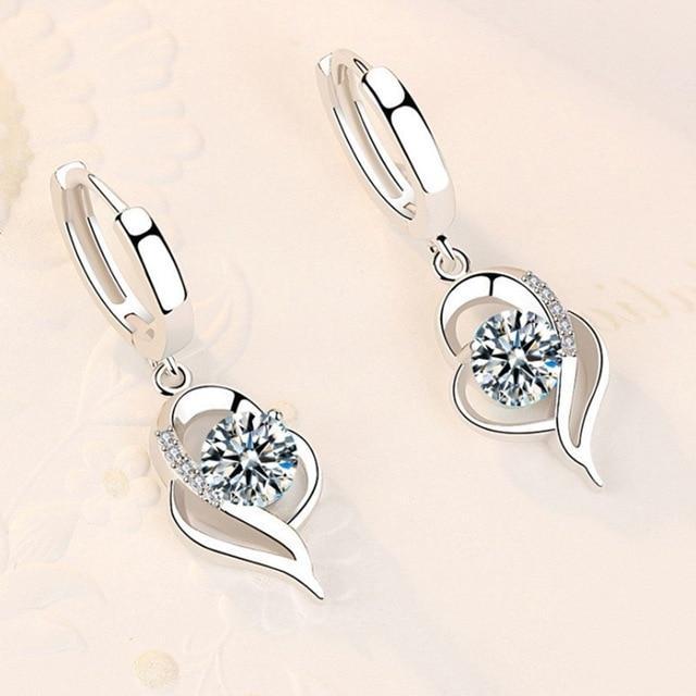 Caravanas Florales de Plata 925 y Circonita Incrustada